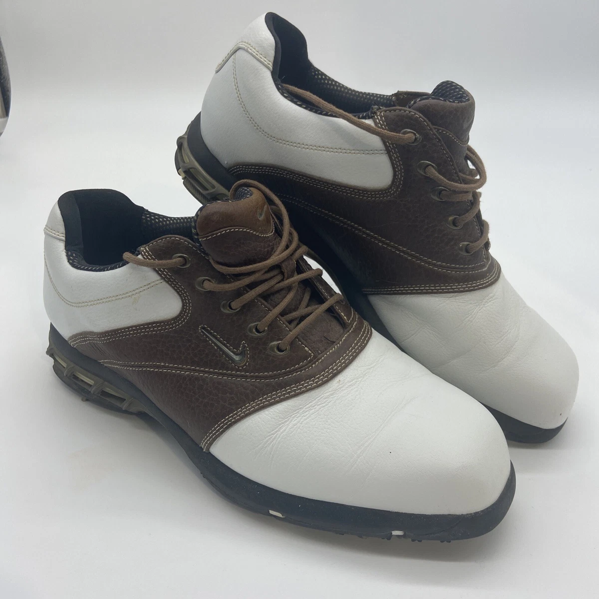 Nike 314896 121 GOLF Shoes Brown Saddle and White Leather SP 6 Men s Sz 9.5