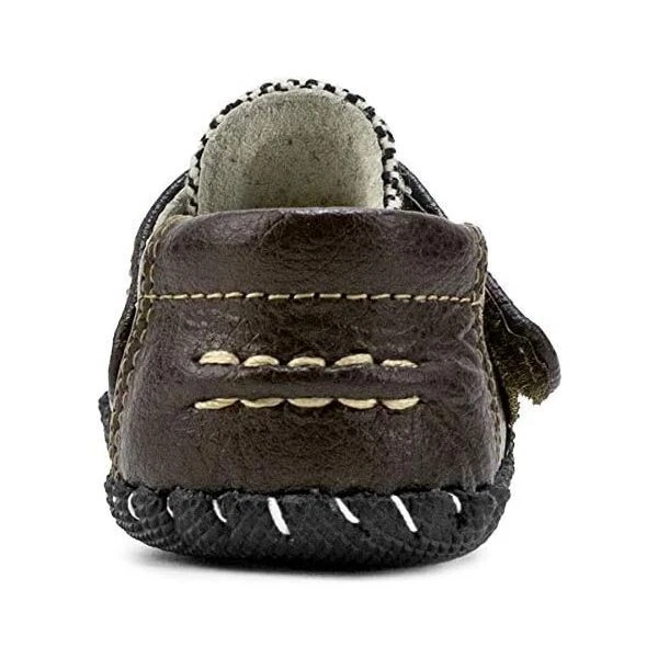 NUEVO Pediped Bebé Charlie Marrón Espiga Cuero Mocasín Zapatos de Vestir Foto 3 de 4