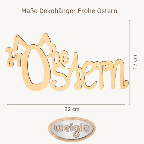 WEIGLA - Dekohänger aus Holz Erzgebirge I Motiv Frohe Ostern I Wanddeko - Picture 2 of 3