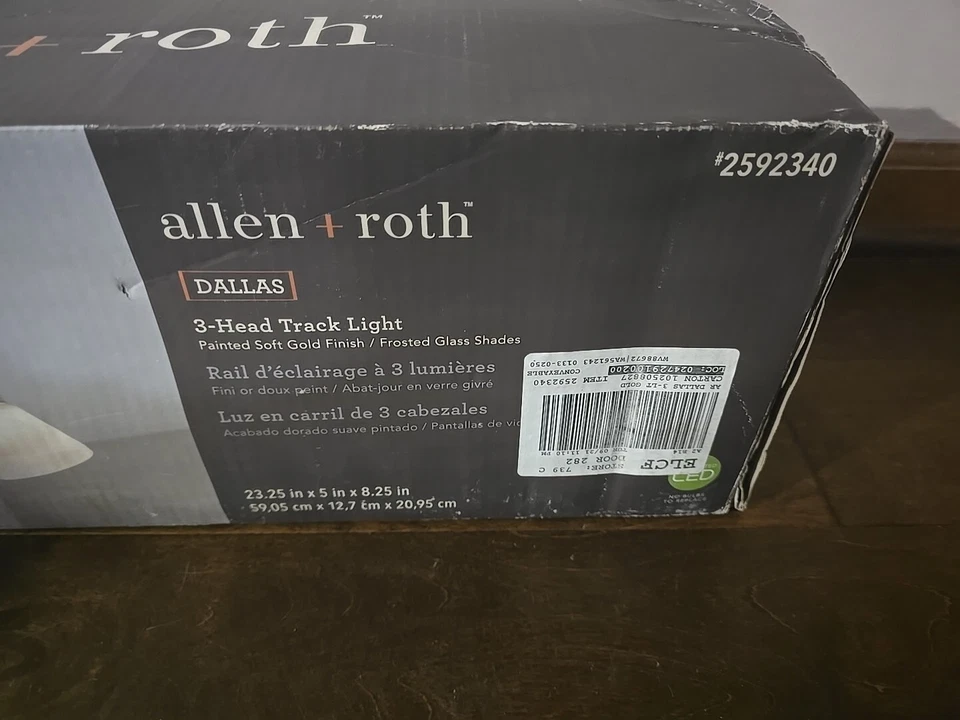 allen + roth Dallas 3 Light 23.25 in. New Soft Gold Dimmable LED Fixed Track Bar - Image 2 of 4