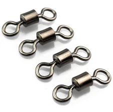 100pcs Fishing Barrel Rolling Swivel Bearing Lures Connector Solid Ring