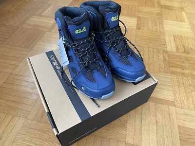 Jack Wolfskin| Hiking Shoes| Dark Blue Lime| Waterproof| SIZE 140| Unisex Kids
