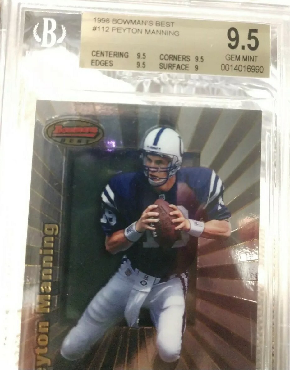 PEYTON MANNING RC 1998 BOWMAN'S BEST #112 ROOKIE COLTS BRONCOS BGS 9.5 GEM MINT