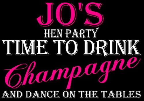 Personalised CHAMPAGNE hen party iron on t-shirt transfers a5 a4 - Picture 3 of 3