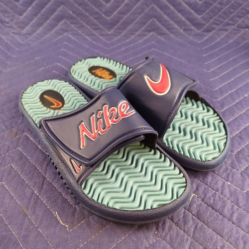 Größe 9 Nike Slides Navy Blue & Turqouise Typhoon Salesman Sample