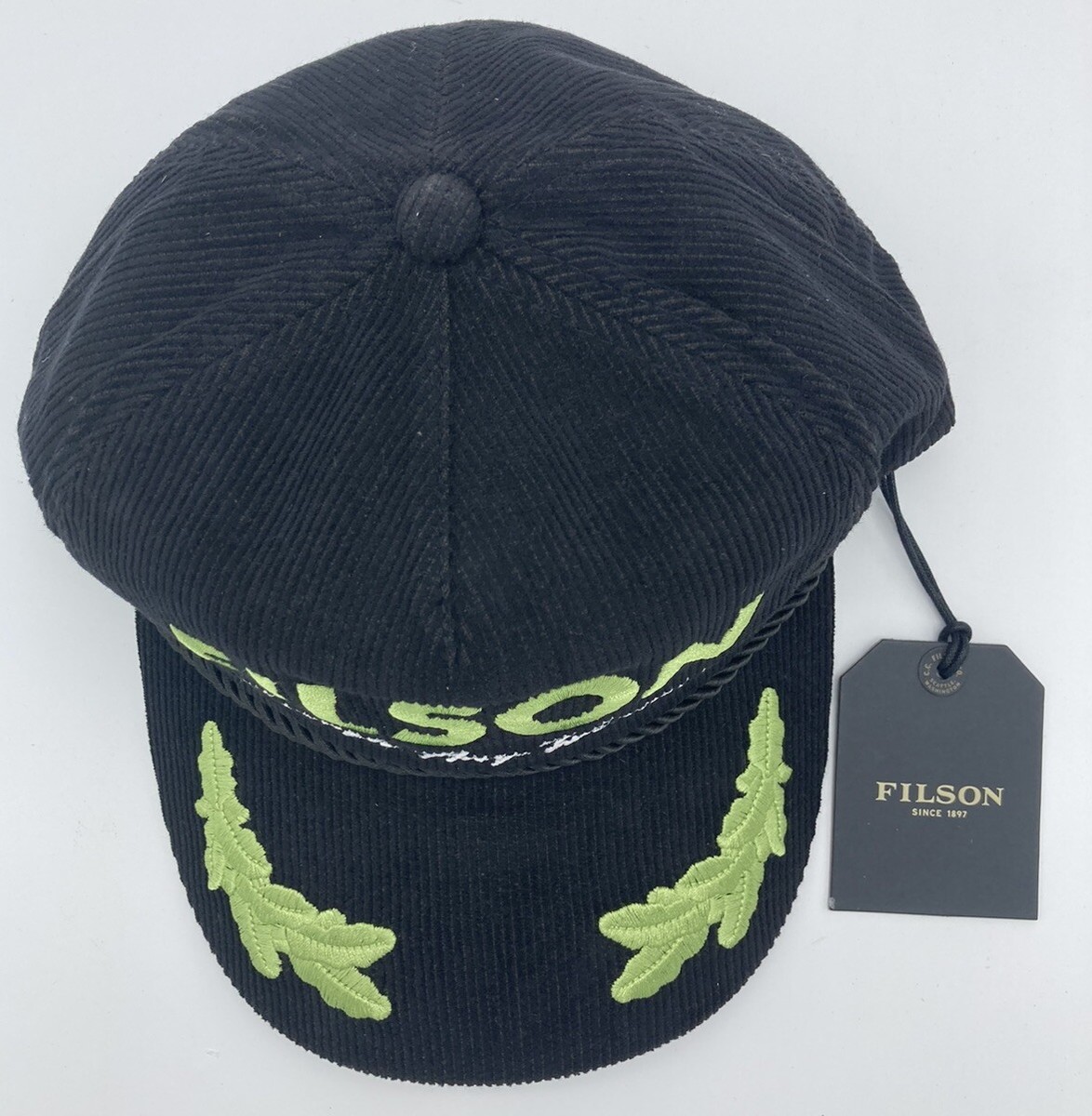 FILSON新品ROPE FORESTER CAP黒コーデュロイ Filson SnapBack Hat Corduroy Rope Forester Captain Cap Black