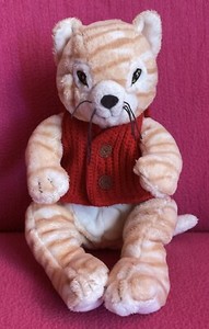 IKEA KATZE GOSIG KATT STOFFTIER 30 CM KUSCHELTIER GINGER STRIPE TABBY