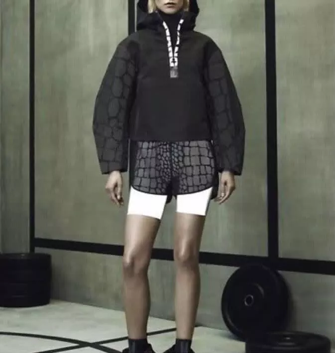 ALEXANDER WANG H M coat jacket reflective parka black hood rain S