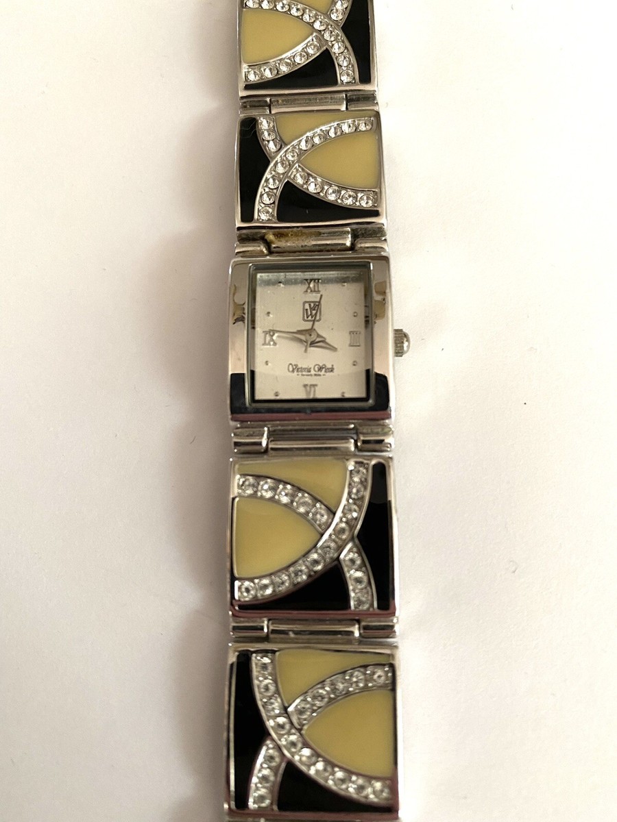 VICTORIA WIECK Watch Enamel & Crystal Bracelet Wrist Watch  display picture 2