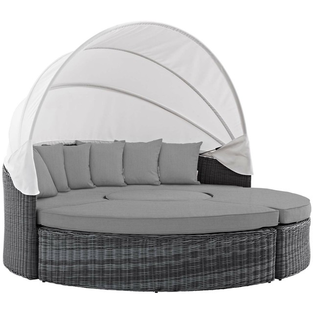 Summon Canopy Outdoor Patio Sunbrella® Daybed in Canvas ...