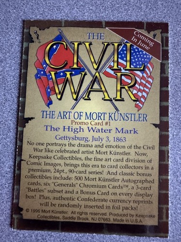 1997 The Art Mort Kunstler's The Civil War Promo Card Lot #'s 1 & 3 - Picture 3 of 5