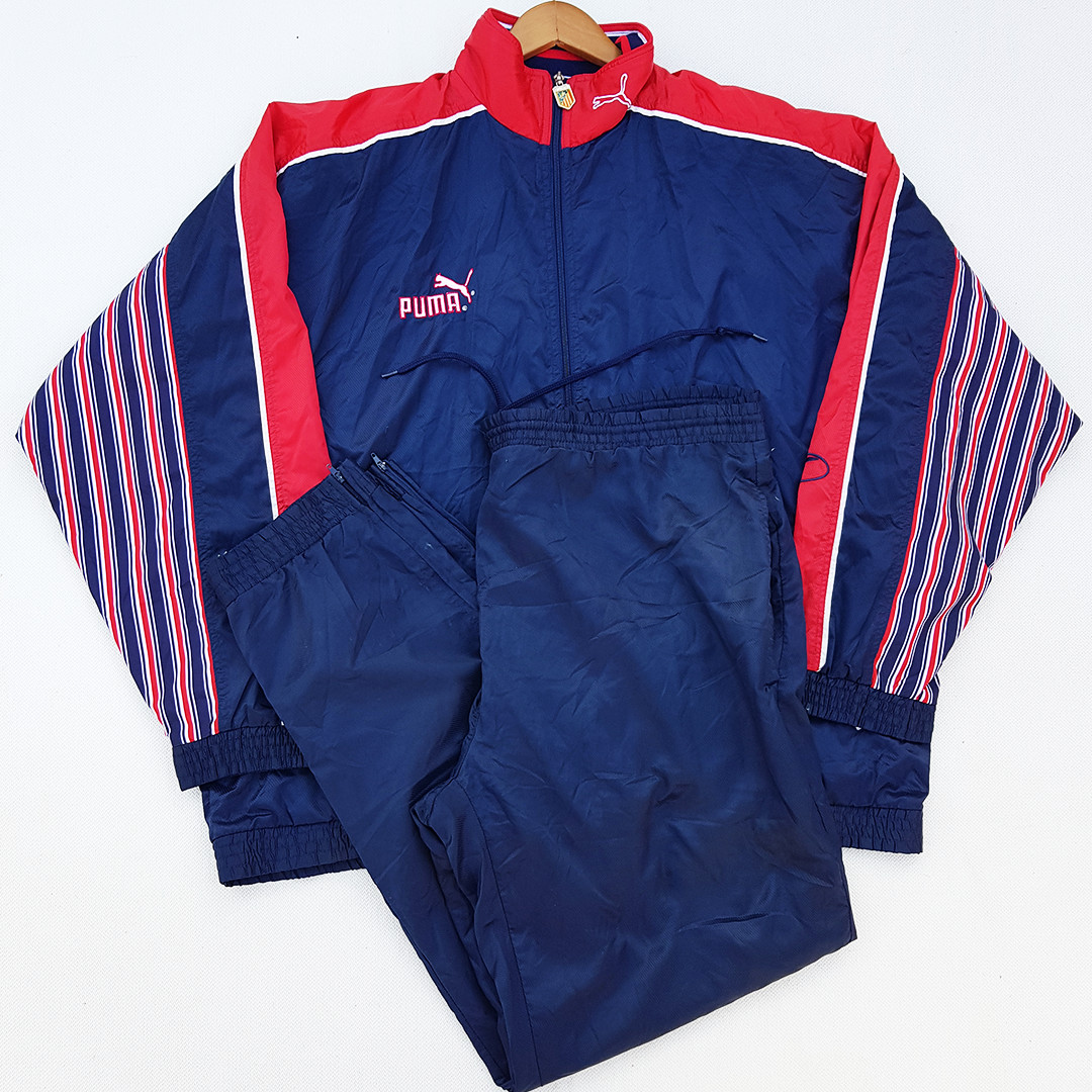 Vintage Atletico Madrid 94-95 Puma Training Blue Jacket Tracksuit two pieces XL