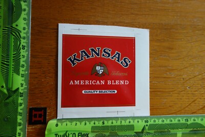 Alter Aufkleber Tabak Zigaretten KANSAS American Blend (B)