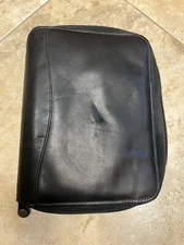 Franklin Covey Classic Planner Full Zip Black Leather 7 Ring 1 Inch 10 X 7.5 USA