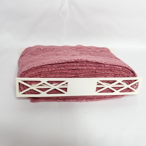 Floral Lace Trim Rod Pocket Mauve Pink Sewing Craft Valance 7" Vintage 90s - Picture 5 of 5