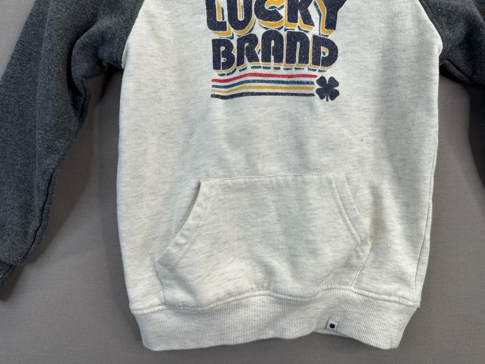 Sudadera con capucha blanca Lucky Brand para niños pequeños con bolsillos manga larga talla 6 " Foto 2 de 4
