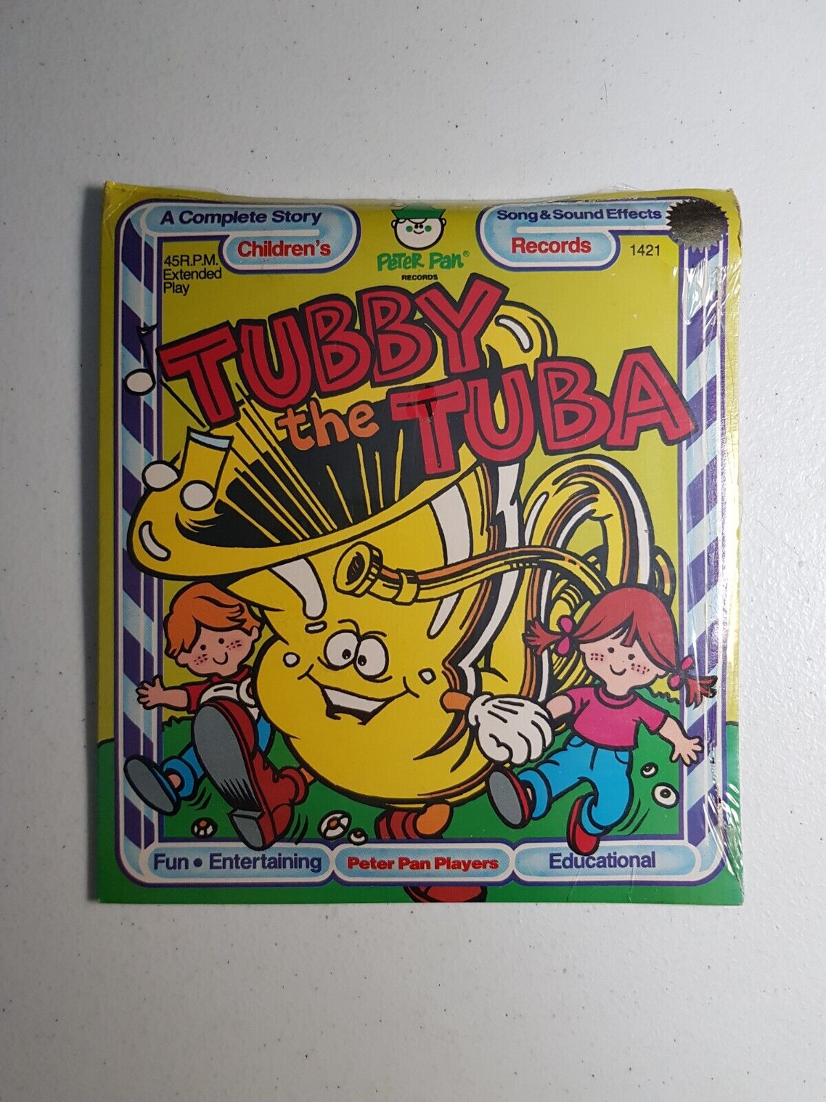 Peter Pan Record - #1421 Tubby The Tuba Complete Story Records 45 RPM