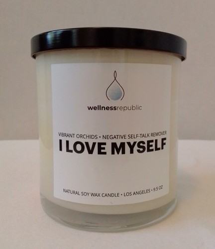 I Love Myself by WELLNESS REPUBLIC Vibrant Orchids Scented Soy Wax Candle 9½ oz - Picture 2 of 10