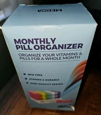 Medca Monthly Pill Vitamin Organizer - Am/Pm Daily 32 Compartments New Sealed