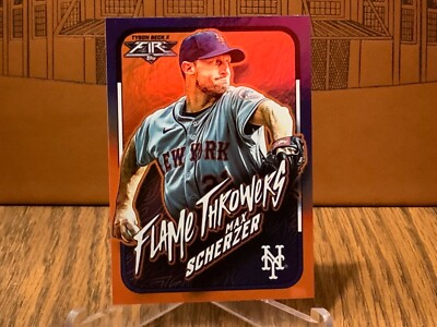 Max Scherzer, Toronto Blue Jays - 2022 Mets Topps Fire Flame Red Parallel Insert