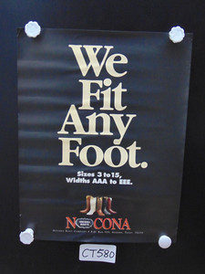 Vintage Rodeo Western Poster Cowboy 1990's Nocona Boots We Fit any Foot