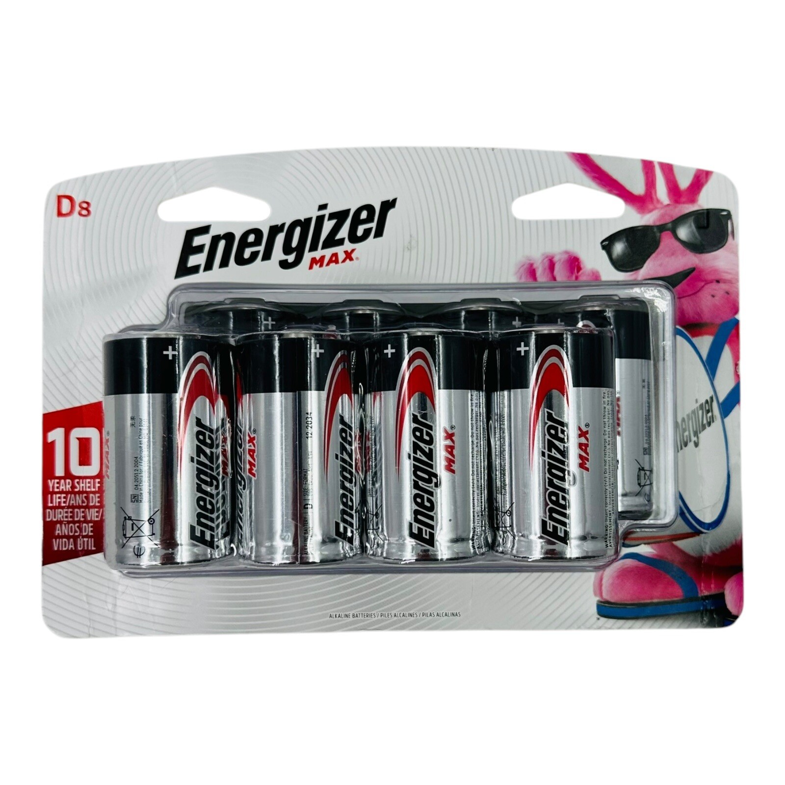 8 Batteries Energizer Max D Batteries Alkaline Best By: 12-2034 - Sealed Box-image