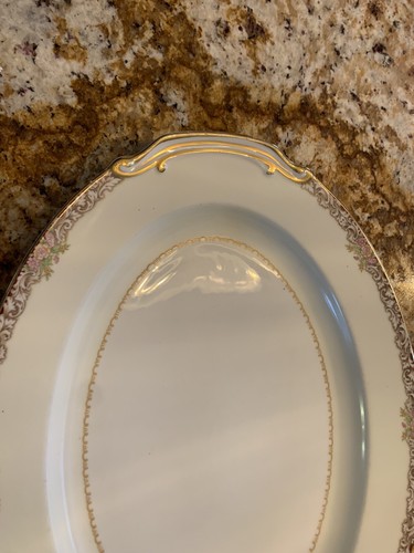 Noritake China Harmony Gold Trim Floral Border - 16" OVAL SERVING PLATTER - Picture 7 of 12