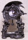 Clock Medieval Dragons Dark Times table shelf fireplace mantel NEW AA battery
