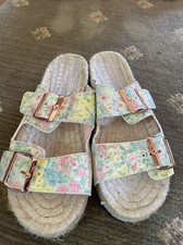 Love Shack Fancy manebi Suede pink floral Espadrilles Shoes New 38 8 185