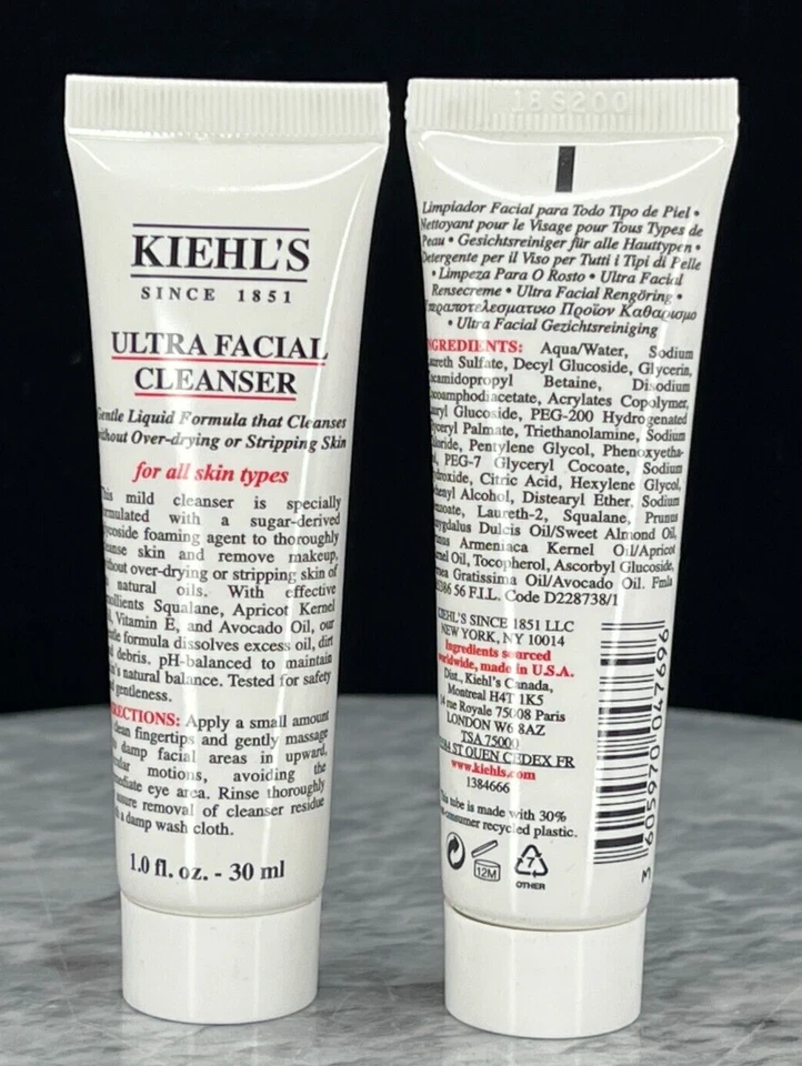 Kiehl's Ultra Facial Cleannser Gentle Liquid Formula 1oz each (LOT OF 2) NEW - Image 2 of 4