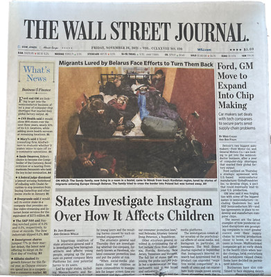 Wall Street Journal - November 19, 2021 - Volume CCLXXVIII NO. 120