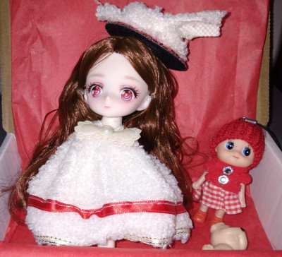 BJD 6'' Cute Doll with Expression Face Life-Like Eyes 1/12 w/Extras  BJD-2