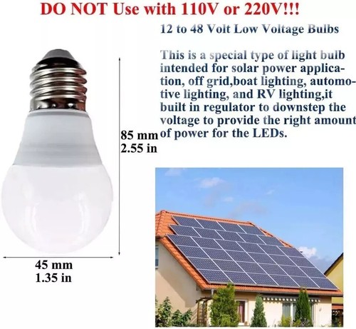 12V Light Bulb A15 3W Soft White 3000K E26 Screw Base 12V Led Bulb DC 12 Volt 24 - Picture 5 of 6