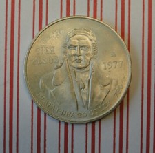 1977 CIEN PESOS .720 SILVER COIN FROM MEXICO
