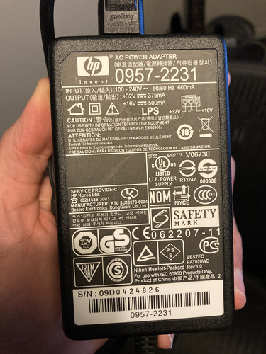 HP PhotoSmart / DeskJet Drucker 0957-2231 Original Netzteil Kabel 32V 16V