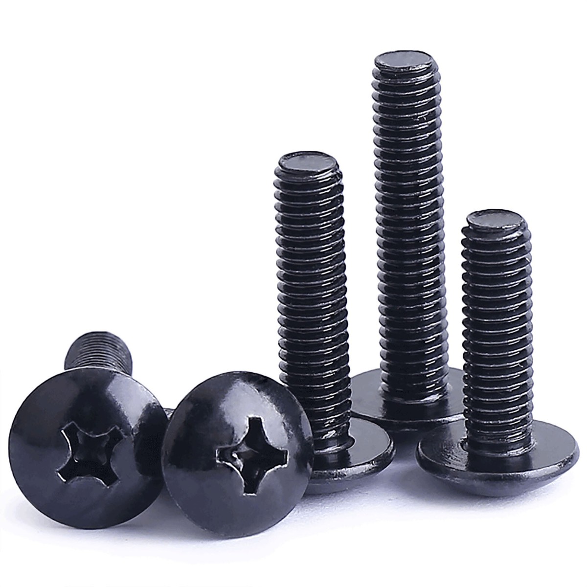 M3 M4 M5 M6 Black Phillips Machine Pan Truss Head Screws Bolts Zinc-plated  Steel