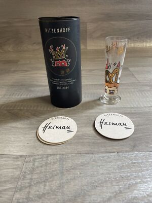 Vintage Ritzenhoff Pilsner Art Schnapps Shot Glasses Herman Reichold 2002