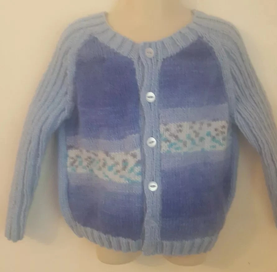 Cárdigan bebé niño 2-3 años azul cuello redondo azul Foto 2 de 3