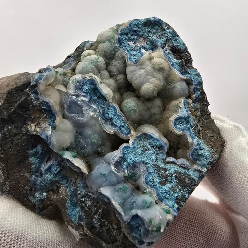 Large Shattuckite, Malachite Step, Sphere Crystals Kaokoveld, Namibia 69*53*44mm - Picture 9 of 12