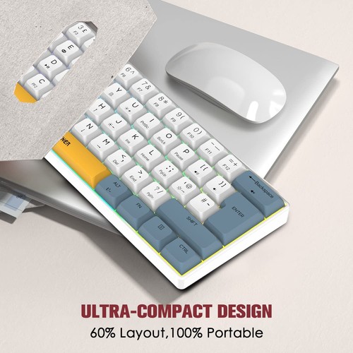 60% Mechanical Keyboard Compact 62 Key RGB LED Backlit for Gaming Windows Mac OS - Picture 7 of 17