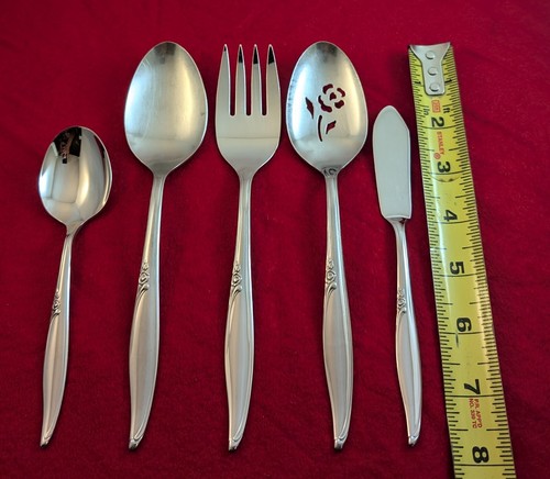 Oneida Kenwood FOREVER ROSE Stainless USA 5-Piece Hostess Set Flatware - Picture 1 of 5