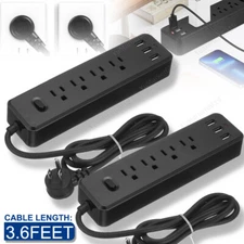 Power Outlet Extender Wall Mountable Power Strip with USB Ports Surge Protector
