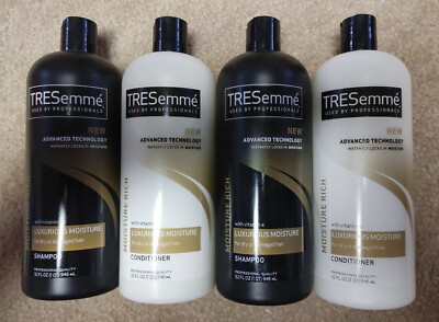 (4) TRESemme Luxurious Moisture Rich Shampoo & Conditioner Dry/Damaged Hair 32oz