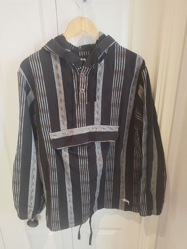 Stussy Pullover Smock Hoodie Tasche Jacke schwarz Größe L - Bild 2 von 7