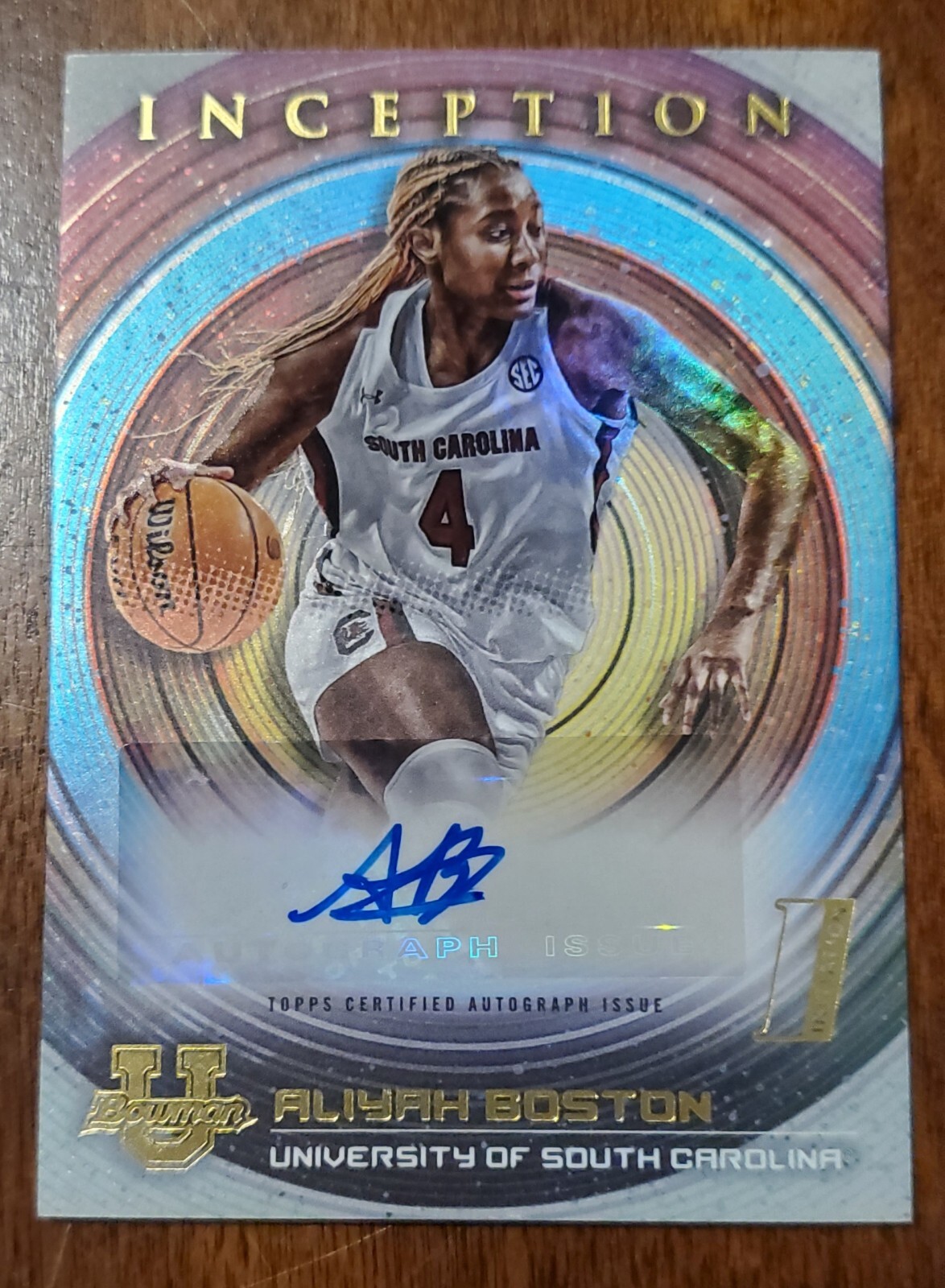 2022-23 Bowman U Inception Prospect Auto Aliyah Boston #BIA-ABN SC INDIANA FEVER