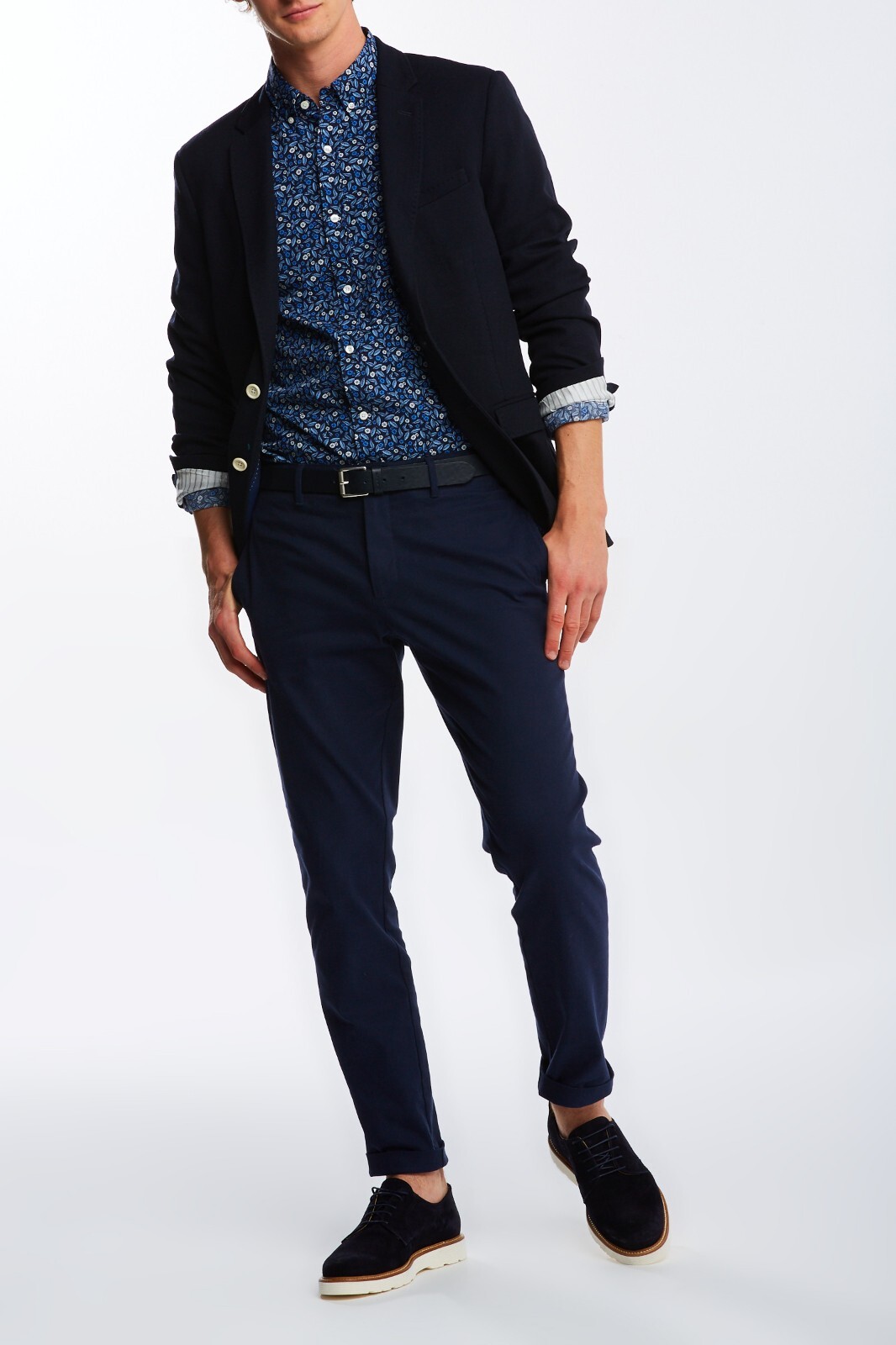 Gant Tech Prep Jersey Piqué Blazer Evening Blue EU 48 UK 38 Medium RRP: £315