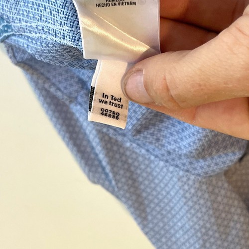 Ted Baker Endurance Button Up Dress Shirt Mens 15.5 Blue Long Sleeve Geometric - Picture 8 of 18