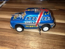 Tinplate Space Missile Tin Toy Mini Blue 4 Car Japanese Made In Japan Works