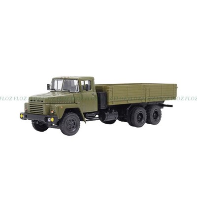 Modimio Soviet  3-Axle KRAZ-250 Heavy Flatbed 1/43 ABS Truck Pre-built Model