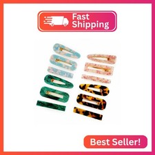 Parcce 12 Pieces Acrylic Resin Marble Hair Clips Set, Decorative Pearls Hair Bar